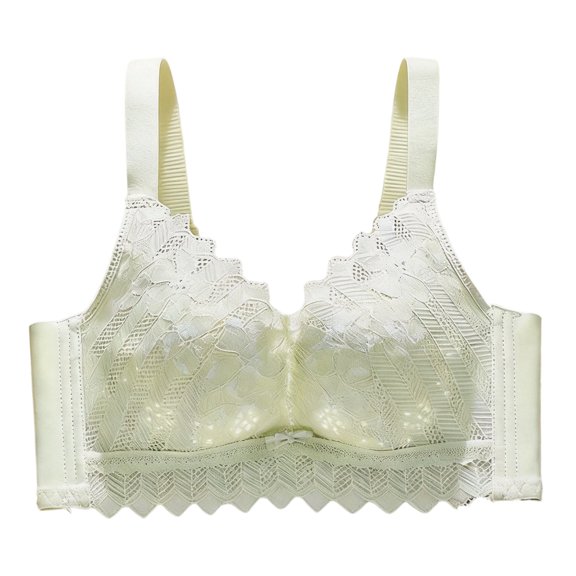 Ohufall Womens Push Up Bras Wireless with Lace Detail Bra Breathable Seamless Fit Everyday Underwear