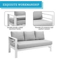 thumbnail image 5 of Patio Furniture Set, Outdoor Aluminum Sectional Sofa Couch - 3 Pieces All-Weather Metal Conversation Set Corner Sofas,White, 5 of 7