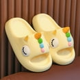 thumbnail image 5 of TOWED22 Girls Slippers Flip Flops Summer Cushion Thick Sole Large Bow Cute Platform Cloud Slides Home Sandals(Yellow,12.5), 5 of 7