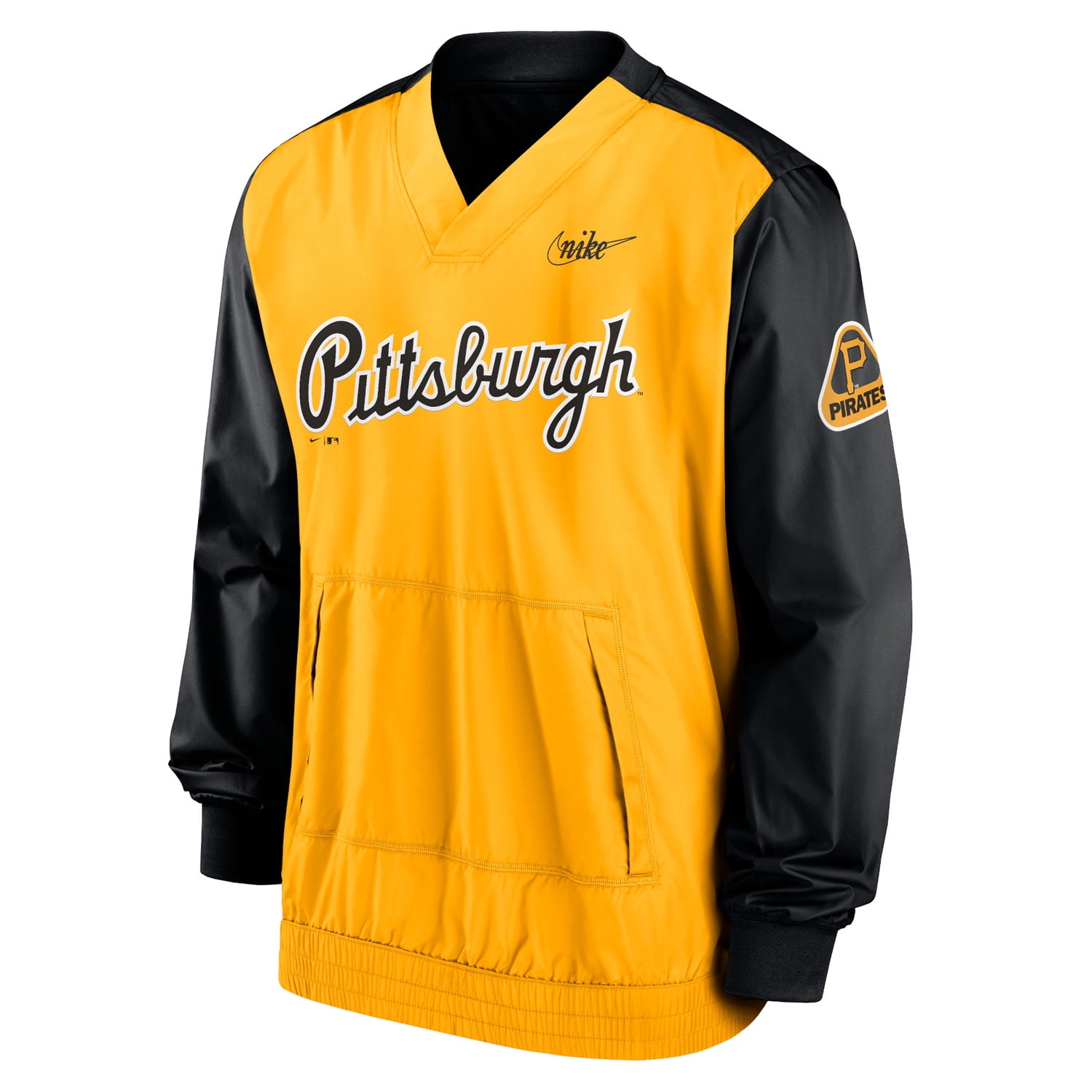 Men's Nike Black/Gold Pittsburgh Pirates Cooperstown Collection V-Neck Pullover Windbreaker - Walmart.com