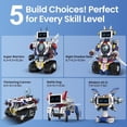 thumbnail image 5 of 5-in-1 STEM Robot Building Kit for Kids Ages 6-16, Remote & App Controlled, Rechargeable Engineering Learning DIY Coding Toy, Educational Building Blocks Gift for Girls & Boys (603 PCS), 5 of 7