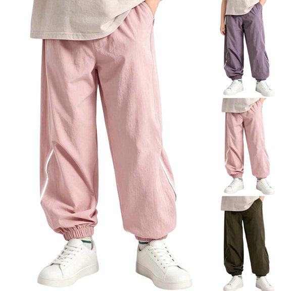 SROBPTY Sweatpants for Teens Boys Girls Wide Leg Elastic Waist Pants Pockets Warmth for Fall Winter
