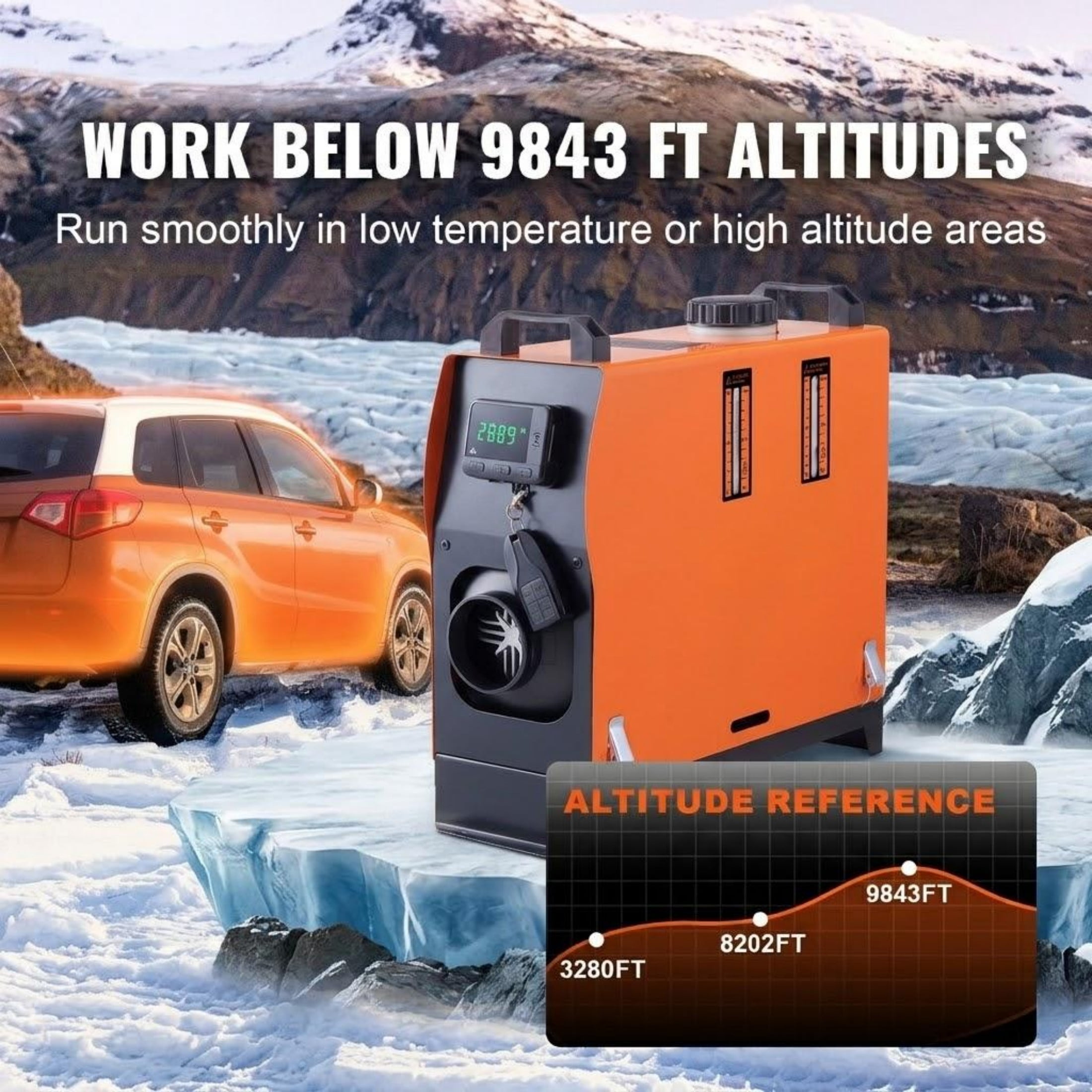 5KW All-in-One Diesel Air Heater, 12V Portable Parking Heater with Remote & LCD, 5L Fuel Tank, Rapid Heating for RV, Trailer, Camper, Boat