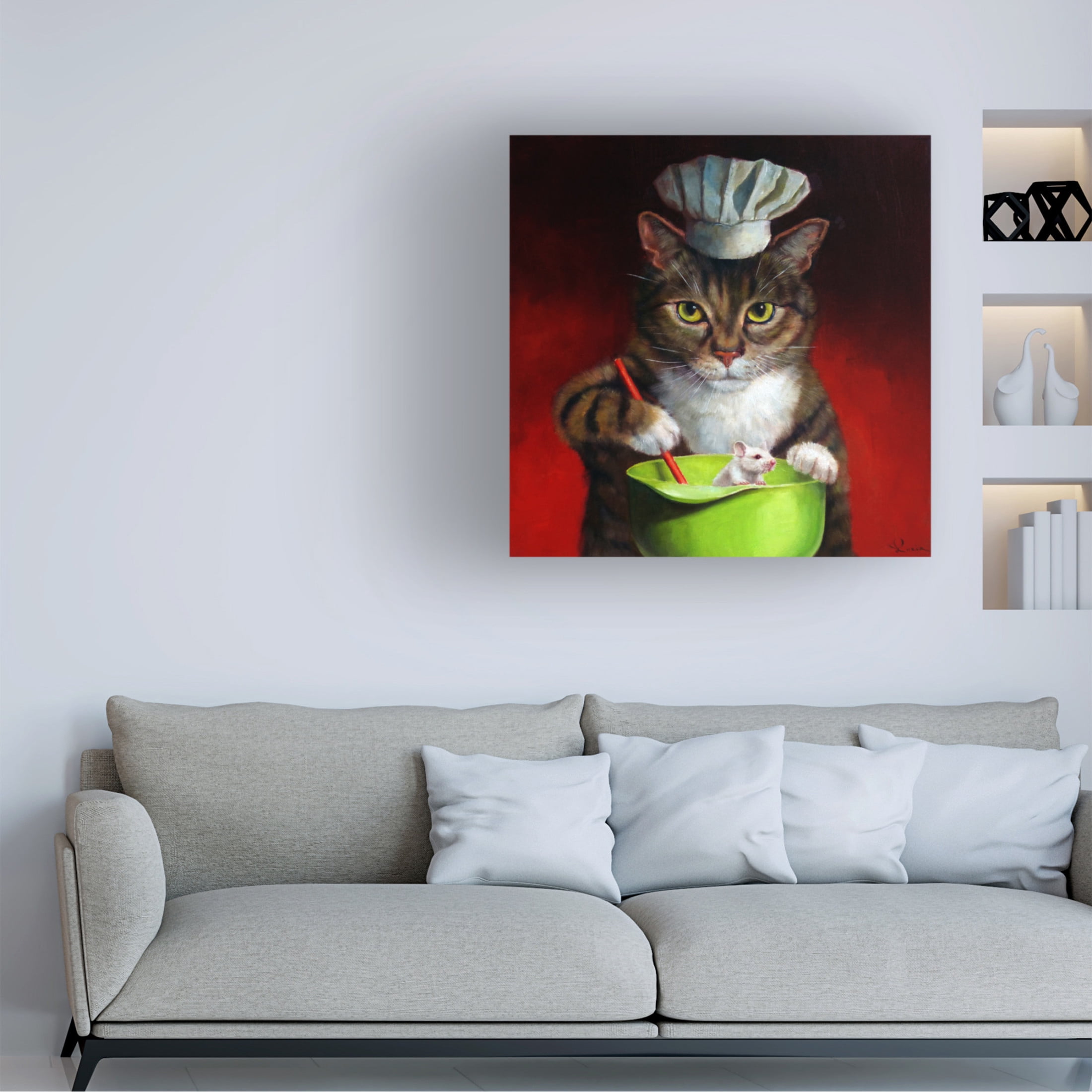 Canvas Wall Art - Lucia Heffernan 'Guest For Dinner' Wall Art for Living Room, Bedroom, or Office Décor by Trademark Fine Art - 14 x 14 Inches