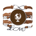 thumbnail image 1 of La geografía de la tierra región del mundo Pulsera de cuero Negro trenzado pulsera de cuerda de amor Unbranded M, 1 of 3