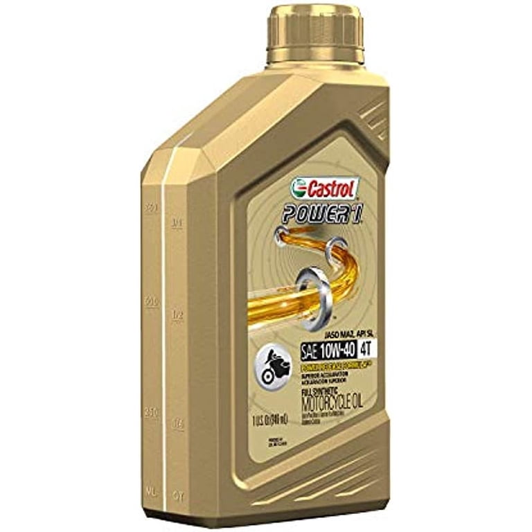 [早い者勝ち]Castrol POWER 1 10W-40 4L Castrol POWER 1 4T 10W-40 Synthetic Engine Motorcycle Oil, 1 Quart