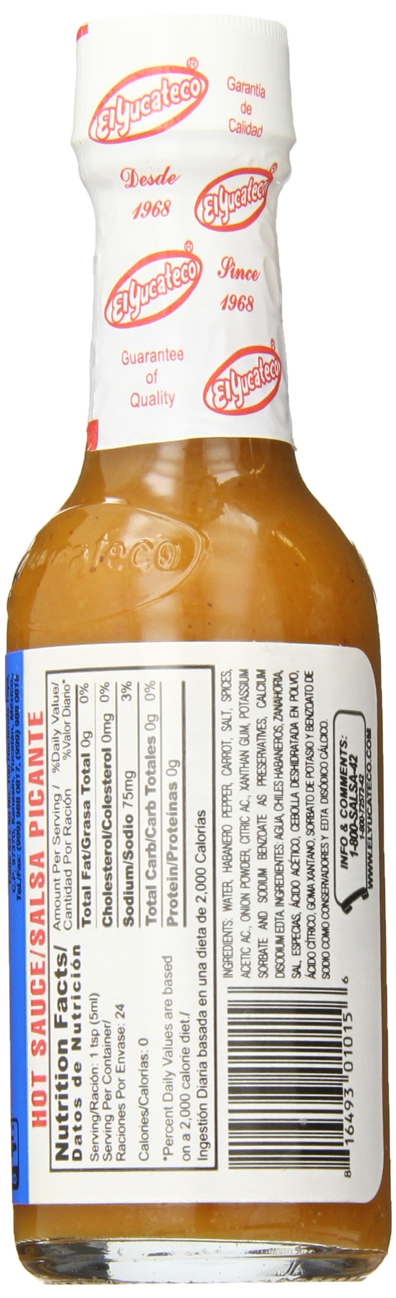 El Yucateco Caribbean Habanero Hot Sauce, 4 OZ (Pack of 12)