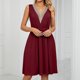 thumbnail image 5 of Vestido De La Honda De Las Mujeres Fiesta Vestido largo Casual Cóctel simple Vestidos largos Traje diario (Rojo vino XL) Ygjytge para Mujer Vino rojo T L, 5 of 7