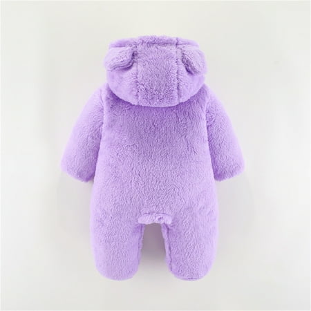 

Gubotare Jumpsuit For Baby Boy Baby Girl Christmas Outfits Christmas Romper Cute Ruffle Jumpsuit Bodysuit Kids One-Piece Clothes Fall Purple 0-3 Months