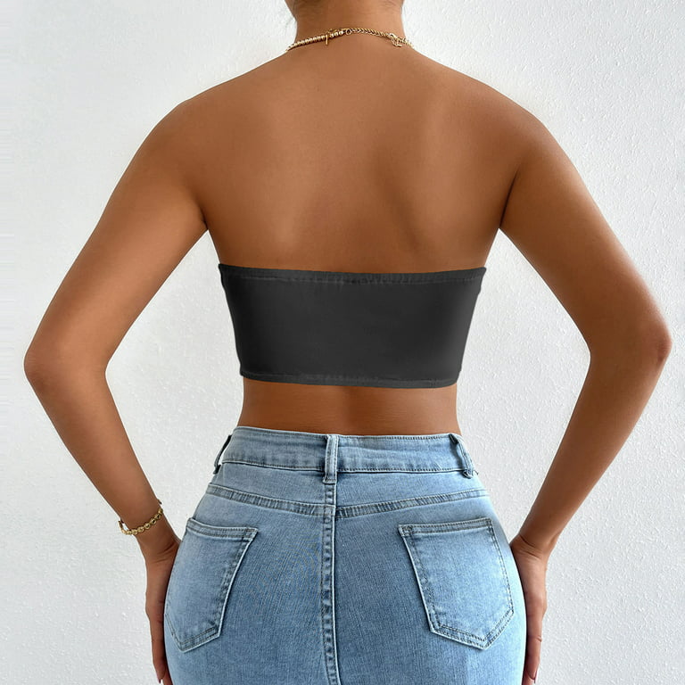 Croppingwomen's Off-shoulder Crop Top With Built-in Bra - Summer