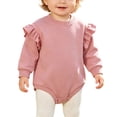 thumbnail image 6 of Baby Bodysuits Unisex Bodysuit Boys Girls Clothes Baby Girls Climbing Clothes Baby Long Sleeve Letter Triangle Romper Longs Set 6-12 Months, 6 of 6