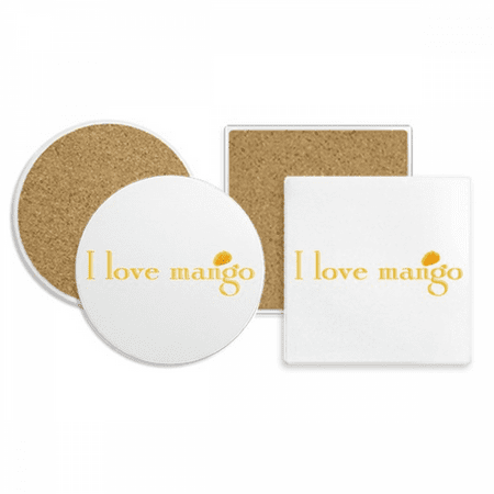 

I Love Fruit Yello Coaster Cup Mug Holder Absorbent Stone Cork Base Set