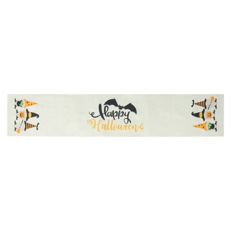 

Hemoton Table Halloween Runner Decor Dining Cover Kitchen Gnome Cloth Scary Tablecloth Scarf Dresser House Haunted Party