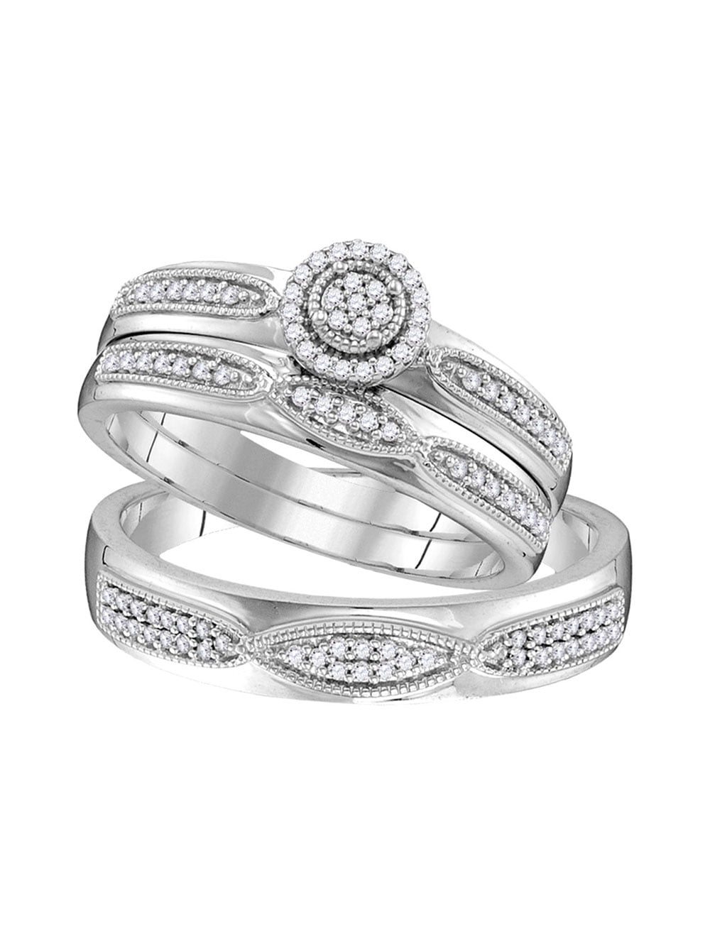 Details about   925 Sterling Silver 0.75 Ct Diamond Wedding Ring Round White Gold Finish Size 4 
