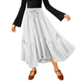thumbnail image 3 of QATAINLAV Long Skirts for Women Drawstring Elastic High Waist A Line Skirt Summer Boho Flowy Tiered Skirt Beach Clothes White XL, 3 of 7