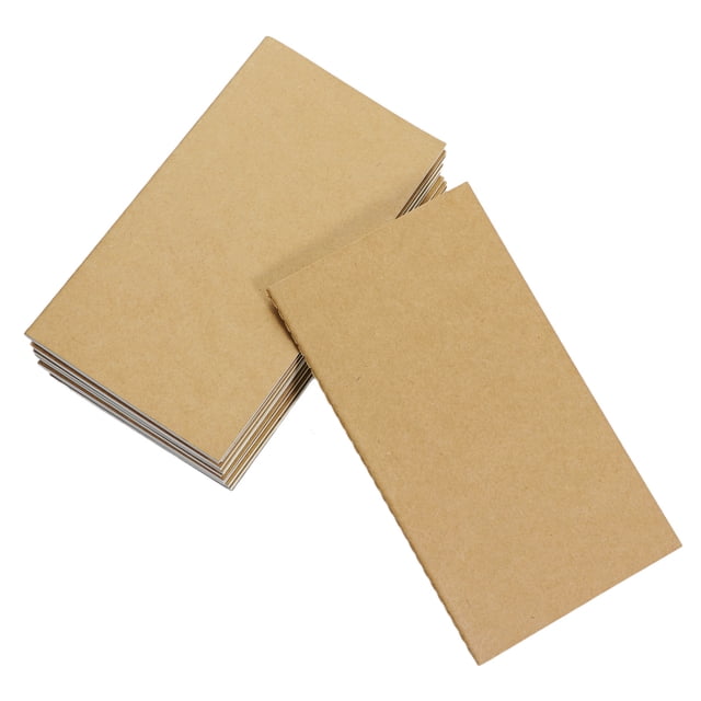 WORGEOUS 10PCS Cuaderno de papel Kraft Bloc de notas de diario de viaje en blanco para escribir dibujo Oficina de la escuela (páginas blancas)