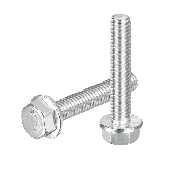 Uxcell 10Pcs 5/16-18 x 1-3/4" Flanged Hex Head Bolts,304 Stainless Steel Hexagon Screws