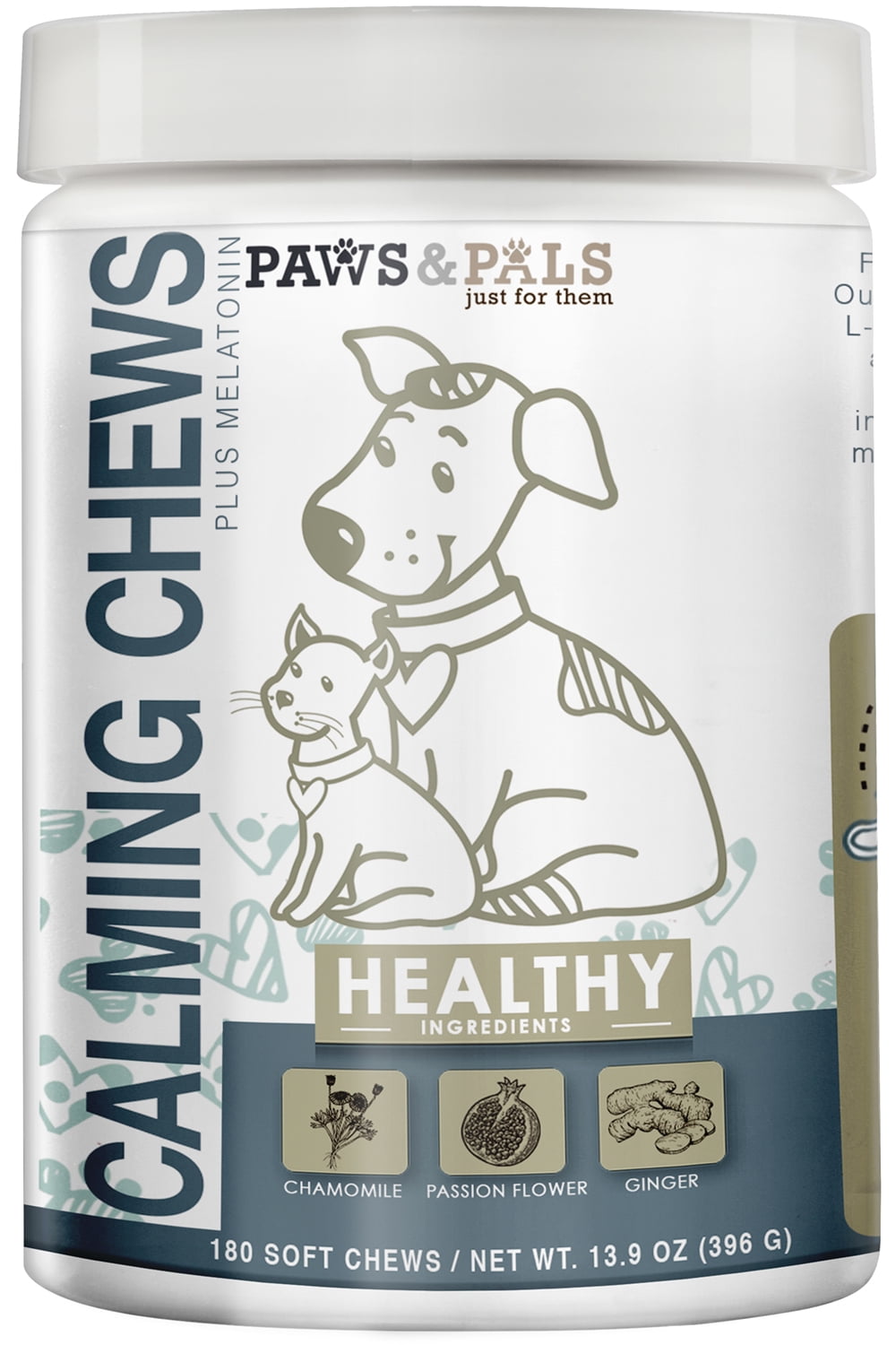 Paws & Pals Pet Calming Treats for Dogs and Cats Anxiety and Stress