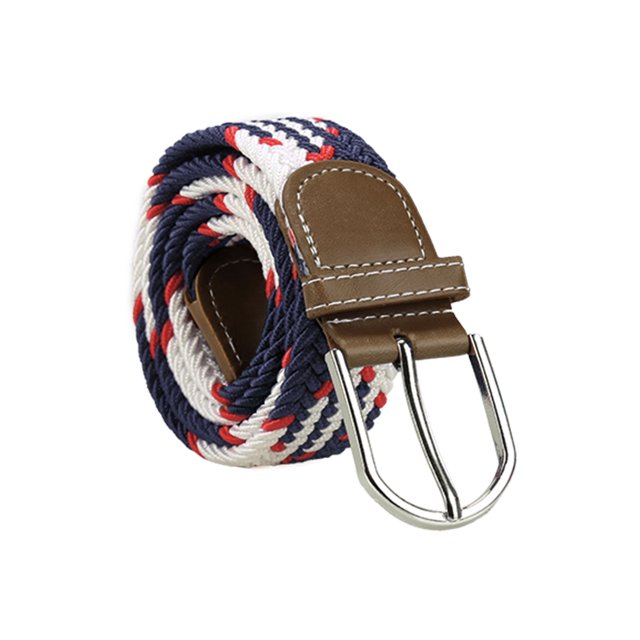 Unique Bargains Unisex's 3 Packs Metal Buckle Adjustable Weave Stretch Belt