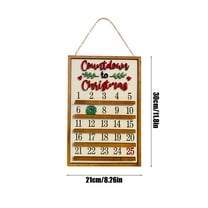 pathside Christmas Wall Calendar Wooden Calendar Ornaments Countdown Calendar Tracking Card 25 Day Calendar Hanging Card Suitable for Kids Creative Christmas Gifts