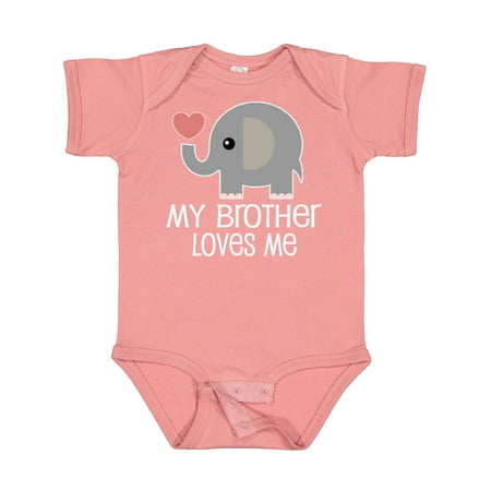 

Inktastic My Brother Loves Me Elephant Gift Baby Boy or Baby Girl Bodysuit