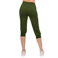 thumbnail image 3 of ALWAYS Cargo Capri Joggers for Women - Super Soft Casual Lounge Yoga Pants Olive 2XL, 3 of 6