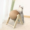 thumbnail image 4 of Cat Scratching Post Natural Sisal Toy with Wooden Base Interactive Furniture Protector for Indoor Kittens, 4 of 6