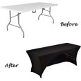 thumbnail image 2 of Spandex Table Cover 4 FT. Fitted Polyester Tablecloth Stretch Table Cover Table Topper Open Back - Black, 2 of 3