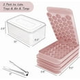 thumbnail image 5 of Ice Cube Trays, 1 Inch Round Ice Trays for Freezer with Lid and Bin, 33 x 3 Pack Tiny Ice Ball Maker Mold with Tongs Easy Release for Chilling Drinks, Juice (Pink, 33 X 3), 5 of 6