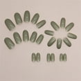 thumbnail image 3 of Fofosbeauty 24pcs Press on False Nails Tips,Almond Fake Acrylic Nails, Bamboo Green, 3 of 9