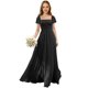 thumbnail image 1 of Vestido Augday para dama de honor junior con mangas onduladas, negro, 1 of 7