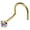 Yellow Gold - 2mm stone, variant on 22G Solid 14Kt Gold Nose Screw Stud with Prong Set real Tanzanite Gemstone, 14kt Yellow Gold or 14kt White Gold - December Birthstone Nose Ring-NSYG_TZN-1.5MM