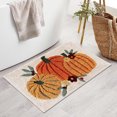 thumbnail image 4 of Bonita decoración otoñal para baño, cocina, casa de campo otoñal, alfombrilla de baño antideslizante con forma de calabaza otoñal, alfombra de baño de microfibra lavable, 4 of 5
