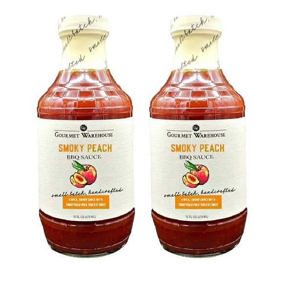 Gourmet Warehouse Smoky Peach Barbecue Sauce, 16 Fl Ozs, 2 Pack