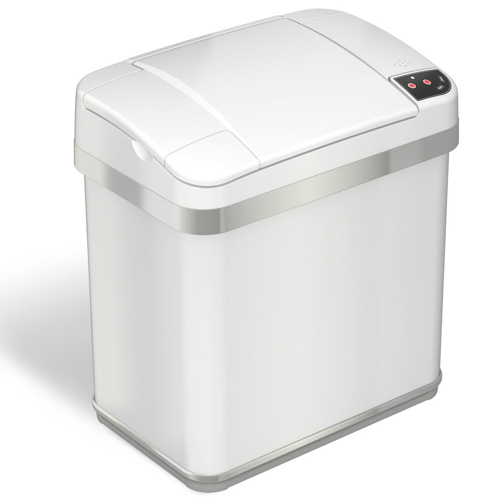iTouchless 2.5Gal Multifunction Sensor Trash Can, Pearl White