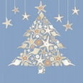 thumbnail image 3 of Christmas Duvet Cover Set Queen Size, Nautical Elements Sea Life Theme with Noel Tree Winter Season, Decorative 3 Piece Bedding Set with 2 Pillow Shams, Beige Cream Pale Azure Blue, by Ambesonne, 3 of 3