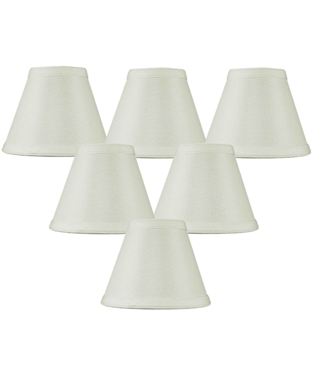 Set of 6 Hard Back Empire Candle Clip Lamp Shade Light Oatmeal 3x6x5