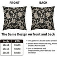 thumbnail image 4 of Vintage Floral Block Print Pillow Covers 20x20 Set of 2 Black Brown Cream Flower Pattern Rustic Old Style Decorative Throw Pillow Cases Outdoor Farmhouse Decoration for Sofa Couch Bed, 4 of 6