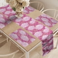 thumbnail image 2 of Ambesonne Lotus Table Runner & Placemats, Folklore Flowers, Placemat 4 pcs + Runner 12"x90", Pink Coral Pale Pink, 2 of 2