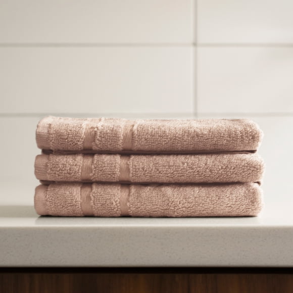 Bamboo Washcloths Set - Blush by Cariloha for Unisex - 3 Pc Towel