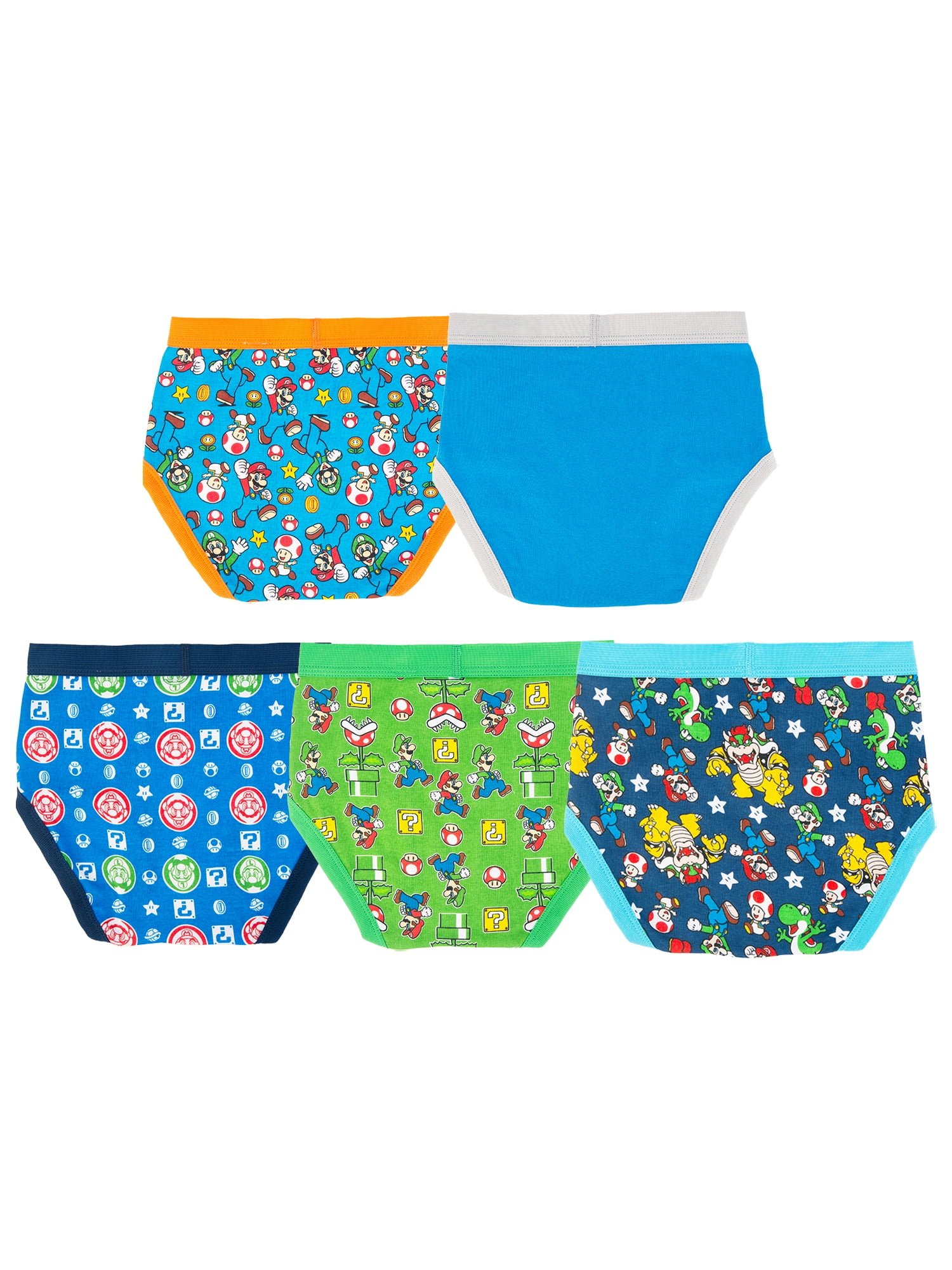 Boys Mario Bros. 5 Pack Character Underwear, Size 4-8 