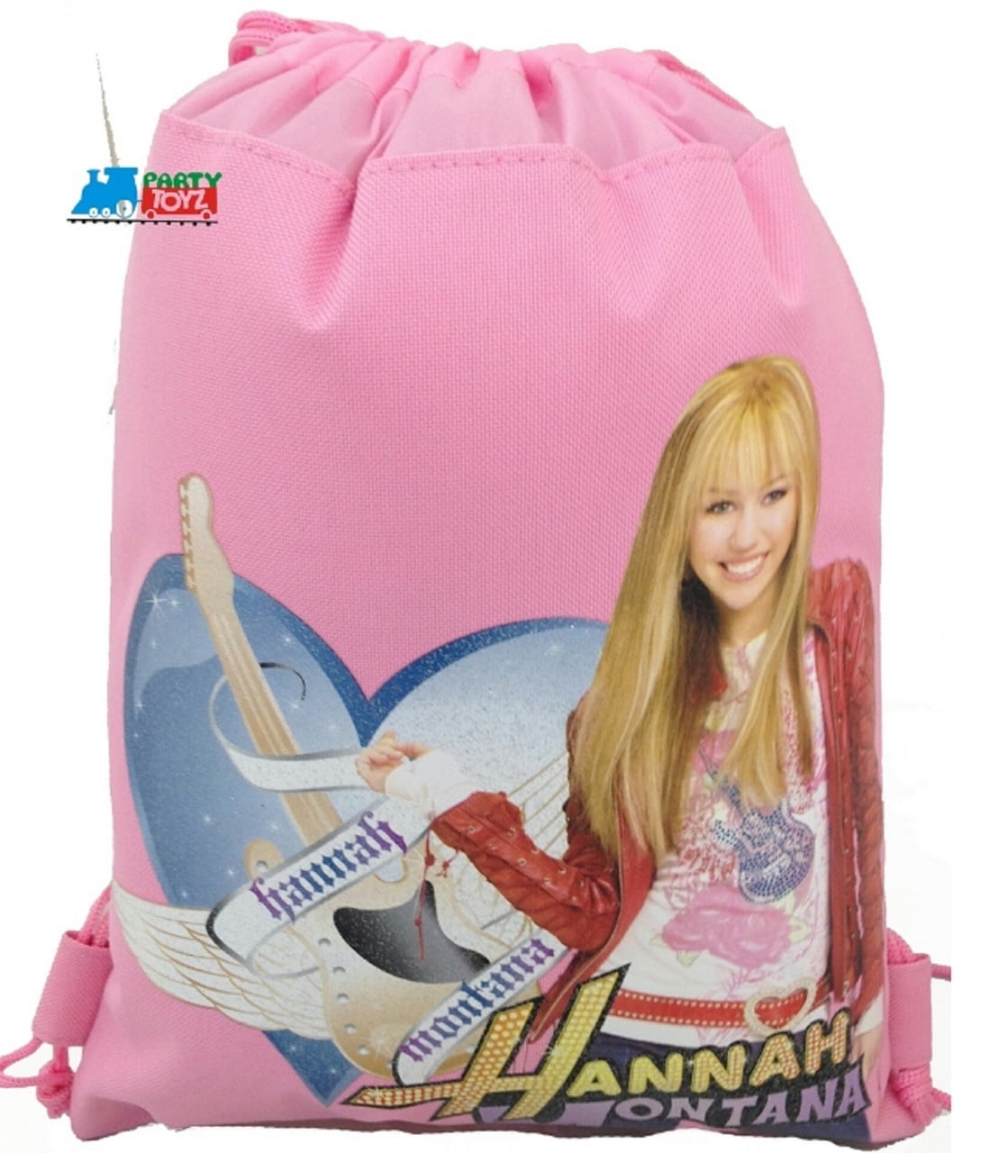 Drawstring Bag Hannah Montana Pink 13" X 11"