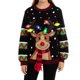 thumbnail image 5 of Suéter navideño con luces LED para mujer, suéter de punto con dibujos de renos navideños, cuello redondo, cálido, suave y feo, 5 of 5