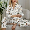 thumbnail image 5 of KLL Outdoor Living Print Women's Long Sleeve Pajamas with Pants Sleepwear Loungewear 2 Set-X-Large, 5 of 7