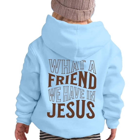 LIUJUNSHOP Faith Over Fear Girls Boys Jesus Hoodie Christian Bible Verse Cute Graphic Print Kids Pretty Casual Soft Sweatshirt Blue 7-8 Years