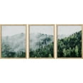 thumbnail image 3 of PixonSign Framed Canvas Print Wall Art Set - Mist Over Pine Tree Forest Mountain Art - Set of 3 Nature Wilderness Landscape Artwork Modern Art Rustic Wall Décor -12"x16"x3 Panels Natural, 3 of 5
