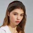 thumbnail image 2 of 1 Uds. Diadema acolchada de tweed, diadema de moda para mujer antideslizante, patrón de cuadros de punto negro, 2 of 7
