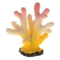 1 Pcs Colorful Coral Reef Decor Mini Faux Coral Decor for Aquarium Decorations White Yellow 4.6x5.3cm