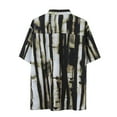 thumbnail image 3 of Mens Shirts Striped Short Sleeve Button Down Lapel Plus Size Blouses Casual Loose Summer Tops White L, 3 of 8