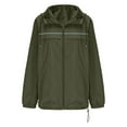 thumbnail image 6 of Brondbend Mens Waterproof Work Jacket Men's Solid Color Outdoor Water Proofing Climb Sport Run Pocket Zipper Long Sleeved Hooded Loose Fit Fall Winter Outdoor Hiking Workout,Army Green, 6 of 7